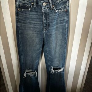 BKE Flare Jeans in Distressed Blue